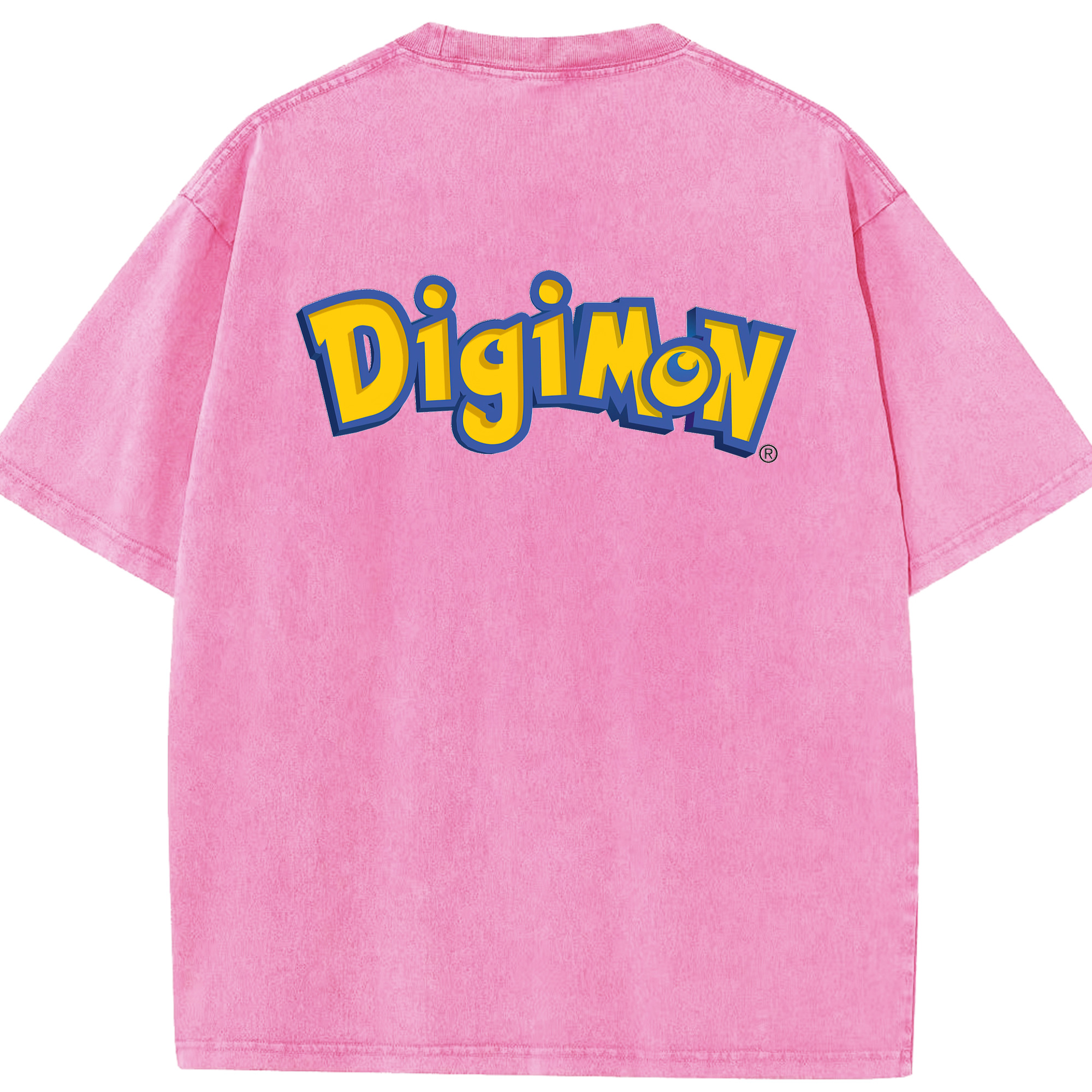 （画像用） Digimon デジタルモンスター/デジモン 綿100% ヴィンテージ風 半袖Tシャツ（背面プリント）